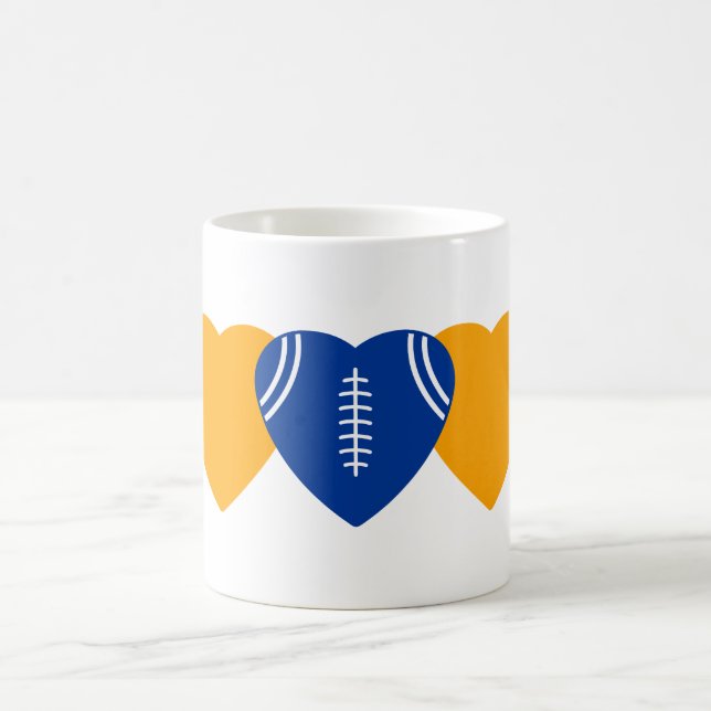 Los Angeles Rams Football Heart Design Kaffemugg (Center)