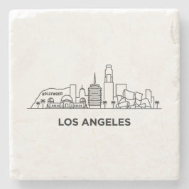 Los Angeles Resa Himmelslinje Minimalistisk Linjek Stenunderlägg