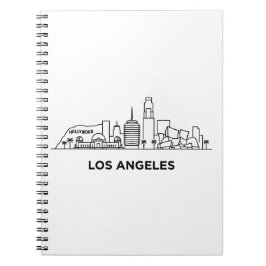 Los Angeles Resa Siluett Minimalist Linjekonst Anteckningsbok