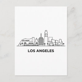 Los Angeles Resa Siluett Minimalist Linjekonst Vykort