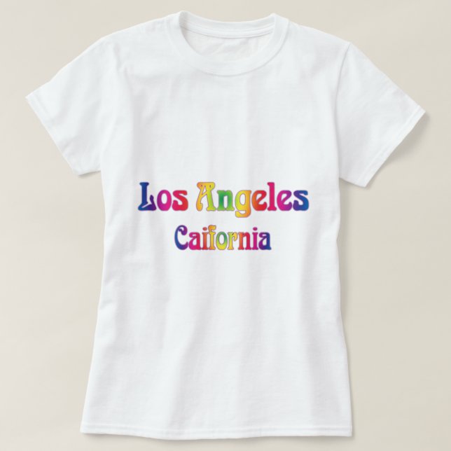 Los Angeles Retro Rainbow Logotyp T-shirt (Design framsida)