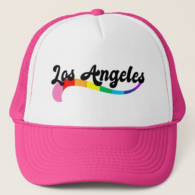 Los Angeles Retro Rainbow Script Pride Födelsedag  Keps (Framsida)