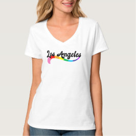 Los Angeles Retro Rainbow Script Pride Födelsedag  T Shirt
