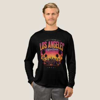 Los Angeles Retro Solnedgång Skyline California Dr T Shirt
