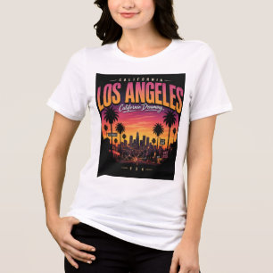 Los Angeles Retro Solnedgång Skyline California Dr T Shirt