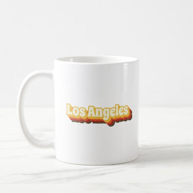 Los Angeles Retro Vintage Text Kaffemugg (Vänster)