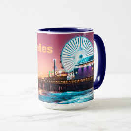 Los Angeles Rosa & Blue Sunset Santa Monica Pier Mugg