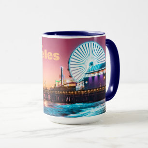 Los Angeles Rosa & Blue Sunset Santa Monica Pier Mugg