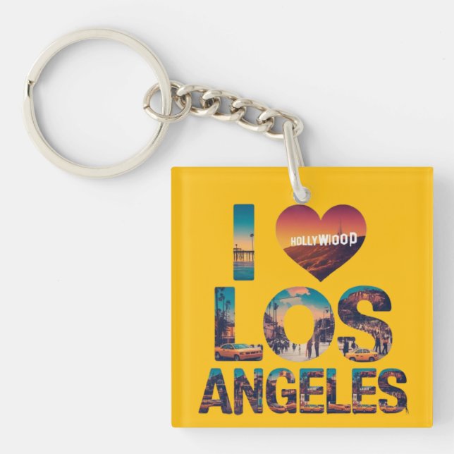 Los Angeles Siluett Solnedgång & Hollywood Typogra (Framsidan)