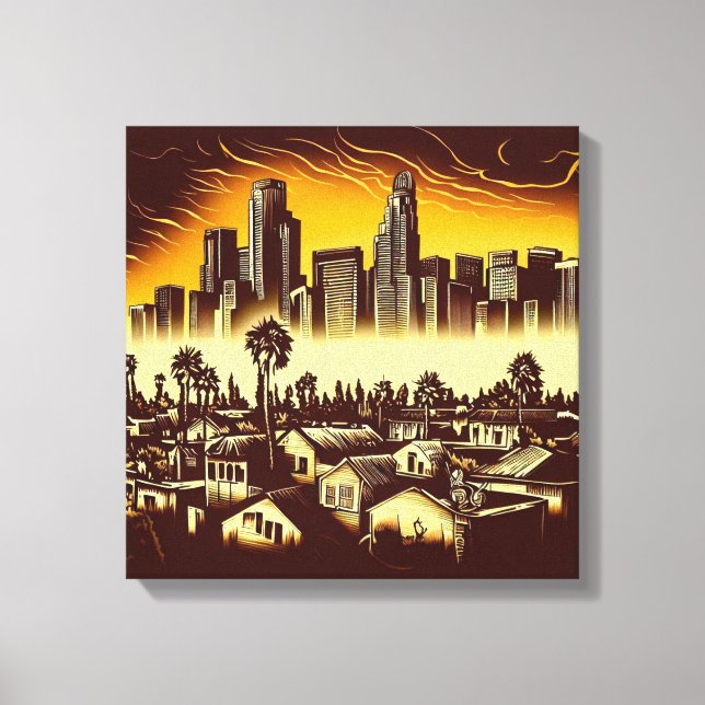 Los Angeles Skyline #1 Canvastryck (Framsida)