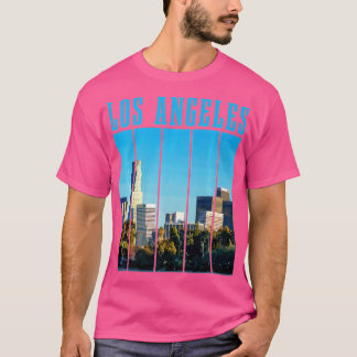 Los Angeles Skyline 323 LA California Retro Vintag T Shirt