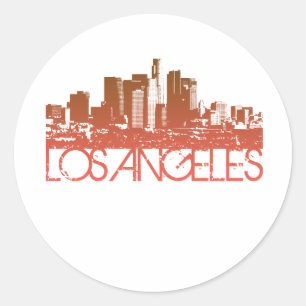 Los Angeles Skyline Design Runt Klistermärke
