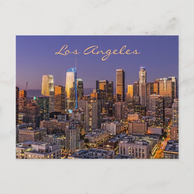 Los Angeles Skyline - Golden Light Vykort (Framsida)