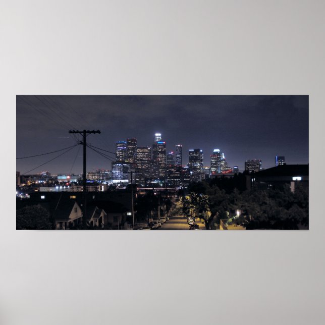 Los Angeles Skyline på Natt 2 Poster (Framsidan)