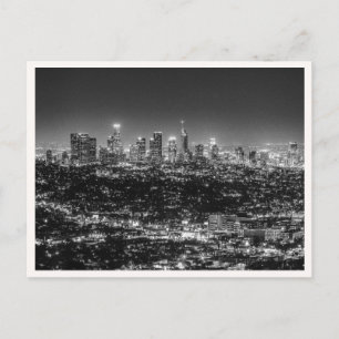Los Angeles Skyline på natten Downtown View Foto Vykort