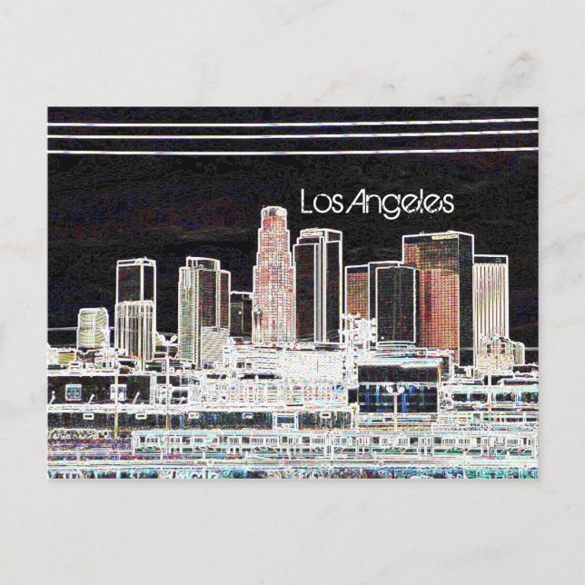 Los Angeles Skyline Postcard Vykort (Framsida)
