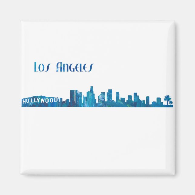 Los Angeles Skyline Silhouette Magnet (Framsidan)