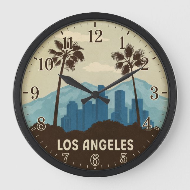 Los Angeles Skyline Stor Klocka (Framsida)