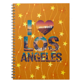 Los Angeles Skyline Sunset & Hollywood Typography Anteckningsbok
