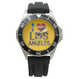 Los Angeles Skyline Sunset & Hollywood Typography Armbandsur