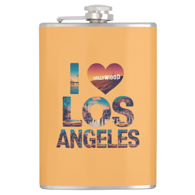Los Angeles Skyline Sunset & Hollywood Typography Fickplunta (Framsidan)