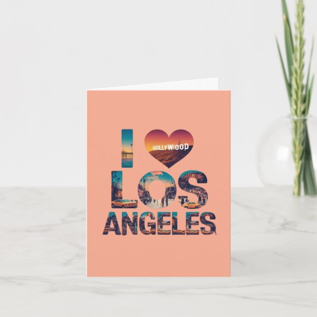 Los Angeles Skyline Sunset & Hollywood Typography Inbjudan (Framsida)