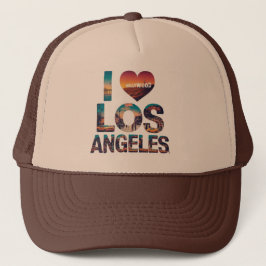 Los Angeles Skyline Sunset & Hollywood Typography Keps
