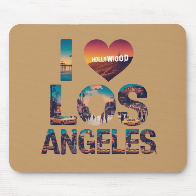 Los Angeles Skyline Sunset & Hollywood Typography Musmatta (Framsidan)
