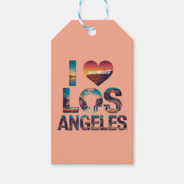 Los Angeles Skyline Sunset & Hollywood Typography Presentetikett