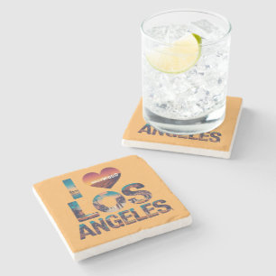 Los Angeles Skyline Sunset & Hollywood Typography Stenunderlägg