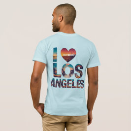 Los Angeles Skyline Sunset & Hollywood Typography T Shirt