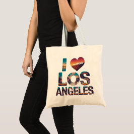 Los Angeles Skyline Sunset & Hollywood Typography Tygkasse