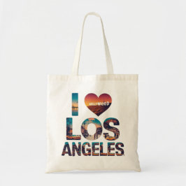 Los Angeles Skyline Sunset & Hollywood Typography Tygkasse