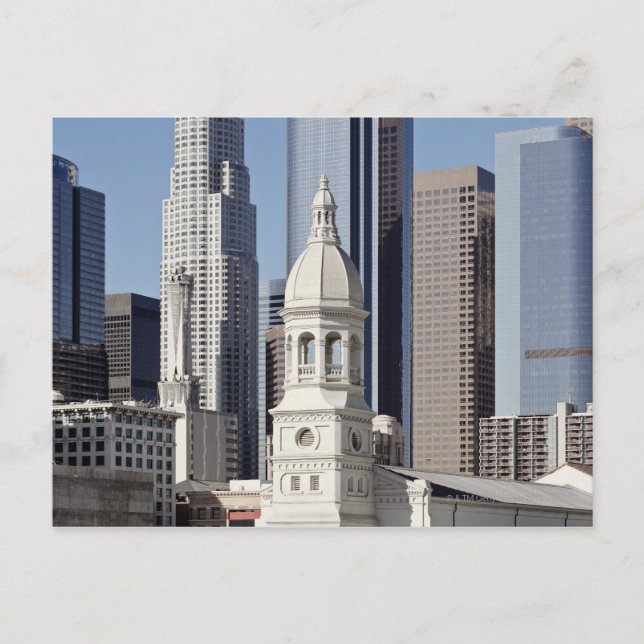 Los Angeles skyskrapare byggnader vid middagstid Vykort (Framsida)