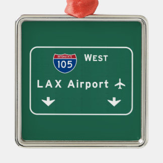 Los Angeles SLAPP flygplats I-105 W Interstate Ca Julgransprydnad Metall