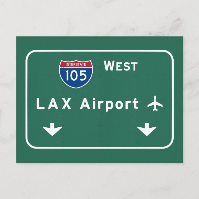 Los Angeles SLAPP flygplats I-105 W Interstate Ca Vykort (Framsida)