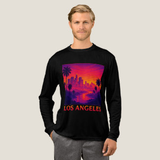 Los Angeles Solnedgång Skyline Grafisk T-shirt