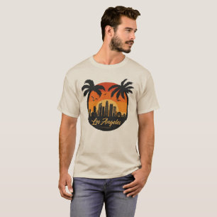 Los Angeles solnedgångs siluett vintage T Shirt