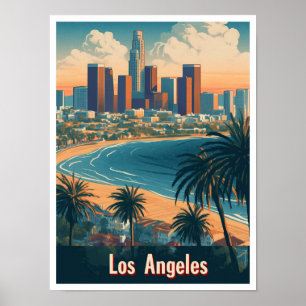 Los Angeles South Carolina USA Travel Illustration Poster