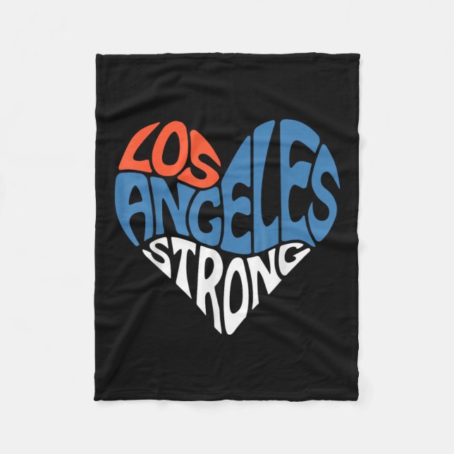 Los Angeles Starong Heart Pray for La Support Cali Fleecefilt (Framsidan)