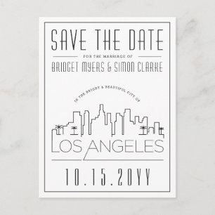 Los Angeles   Stiliserad Skyline Spara datum Vykort