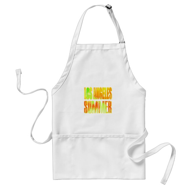 "Los Angeles Summer Brev Gult Orange" Apron Förkläde (Framsidan)