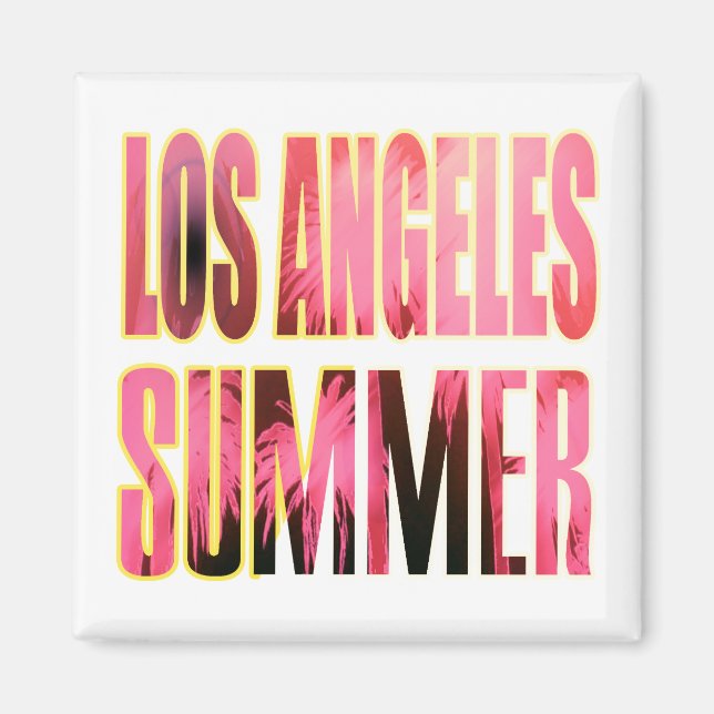 "Los Angeles Summer Brev Red" Magnet (Framsidan)