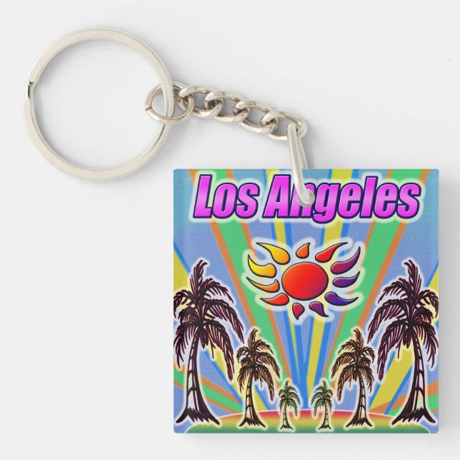 Los Angeles Summer Kärlek Keychain (Framsidan)