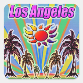 Los Angeles Summer Kärlek Sticker Fyrkantigt Klistermärke