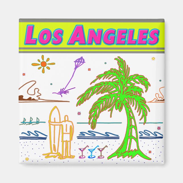 ’Los Angeles’ Surfer Beach Magnet (Framsidan)