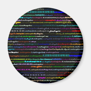 Los Angeles svart bakgrundsmagnet Magnet