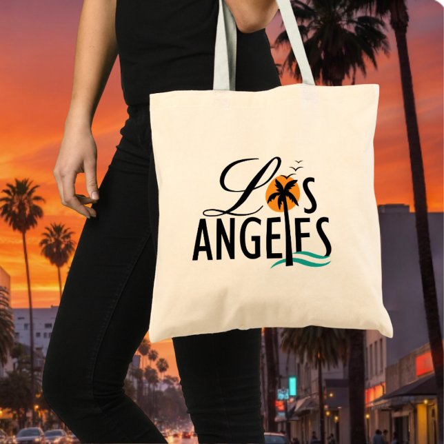 Los Angeles textdesign, Souvenir Tote Bag Tygkasse (Los Angeles text design tote bag
)