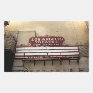 Los Angeles Theatrevintage undertecknar Rektangulärt Klistermärke