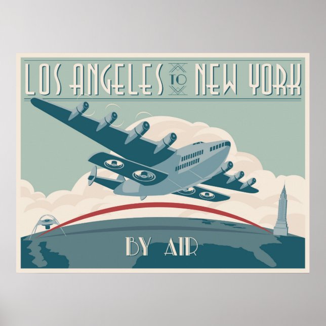 Los Angeles till New York av Luft Poster (Framsidan)
